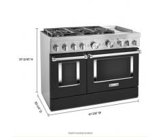 KitchenAid® 48'' Smart Commercial-Style Dual Fuel Range with Griddle