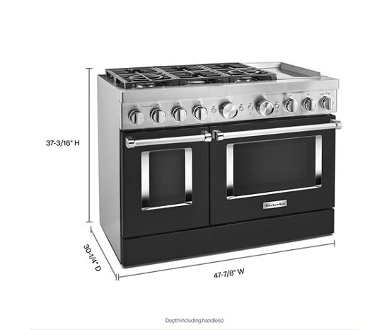KitchenAid® 48'' Smart Commercial-Style Dual Fuel Range with Griddle