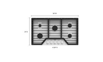 36-inch Gas Cooktop with EZ-2-Lift™ Hinged Cast-Iron Grates