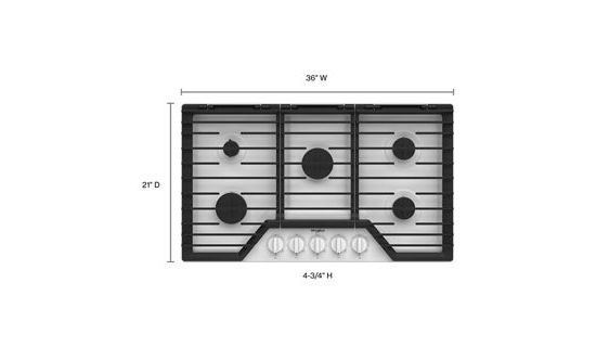 36-inch Gas Cooktop with EZ-2-Lift™ Hinged Cast-Iron Grates