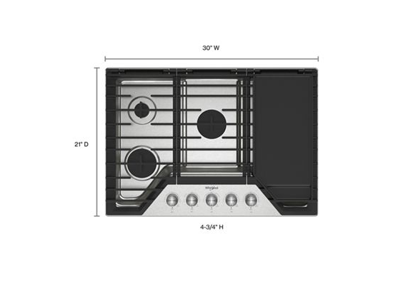 30-inch Gas Cooktop with 2-in-1 Hinged Grate to Griddle