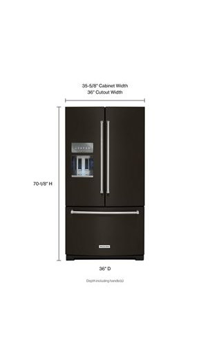 26.8 cu. ft. 36-Inch Width Standard Depth French Door Refrigerator with Exterior Ice and Water and PrintShield™ finish