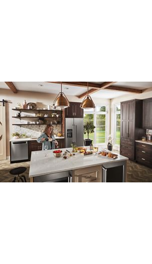 22.6 cu ft. Counter-Depth Side-by-Side Refrigerator with Exterior Ice and Water and PrintShield™ finish