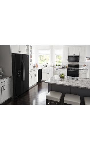 36-Inch Wide Side-by-Side Refrigerator with Exterior Ice and Water Dispenser - 25 Cu. Ft.