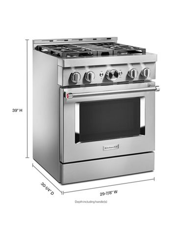 KitchenAid® 30'' Smart Commercial-Style Gas Range with 4 Burners