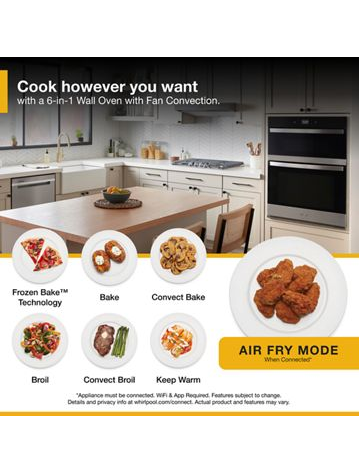 6.4 Total Cu. Ft. Combo Wall Oven with Air Fry When Connected