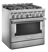 KitchenAid® 36'' Smart Commercial-Style Gas Range with 6 Burners