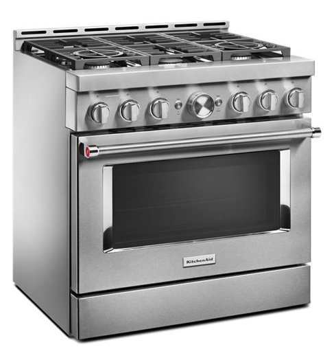 KitchenAid® 36'' Smart Commercial-Style Gas Range with 6 Burners