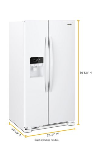 33-inch Wide Side-by-Side Refrigerator - 21 cu ft