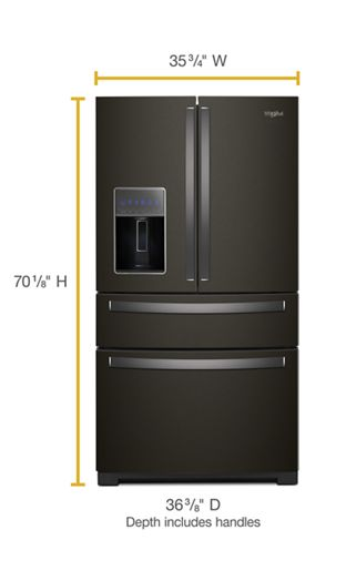 36-inch Wide 4-Door Refrigerator with Exterior Drawer - 26 cu. ft.