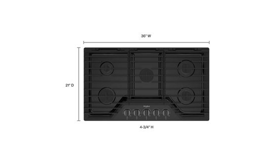 36-inch Gas Cooktop with EZ-2-Lift™ Hinged Cast-Iron Grates