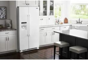 36-Inch Wide Side-by-Side Refrigerator with Exterior Ice and Water Dispenser - 25 Cu. Ft.