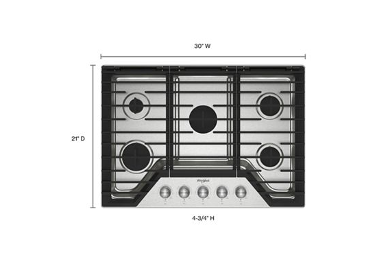 30-inch Gas Cooktop with Fifth Burner