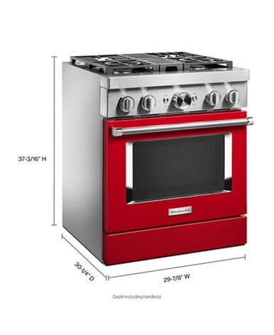 KitchenAid® 30'' Smart Commercial-Style Dual Fuel Range with 4 Burners