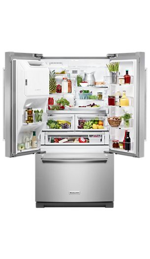 26.8 cu. ft. 36-Inch Width Standard Depth French Door Refrigerator with Exterior Ice and Water and PrintShield™ finish