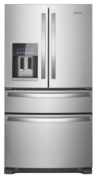 Whirlpool® 36-Inch Wide French Door Bottom Mount Refrigerator.