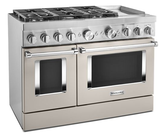 KitchenAid® 48'' Smart Commercial-Style Dual Fuel Range with Griddle