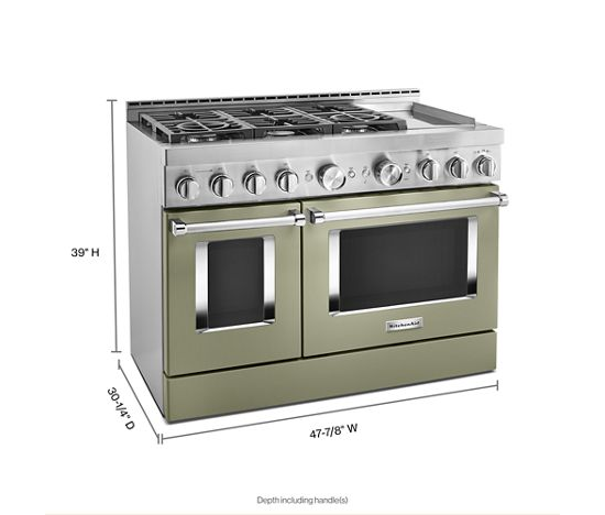  KitchenAid® 48'' Smart Commercial-Style Gas Range with Griddle