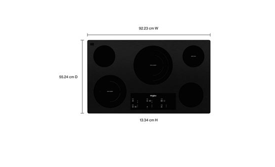 36-inch Electric Ceramic Glass Cooktop with Triple Radiant Element