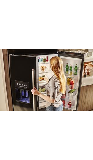 26.8 cu. ft. 36-Inch Width Standard Depth French Door Refrigerator with Exterior Ice and Water and PrintShield™ finish
