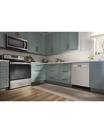 Quiet Dishwasher with 3rd Rack and Pocket Handle