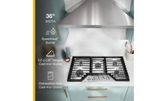 36-inch Gas Cooktop with EZ-2-Lift™ Hinged Cast-Iron Grates