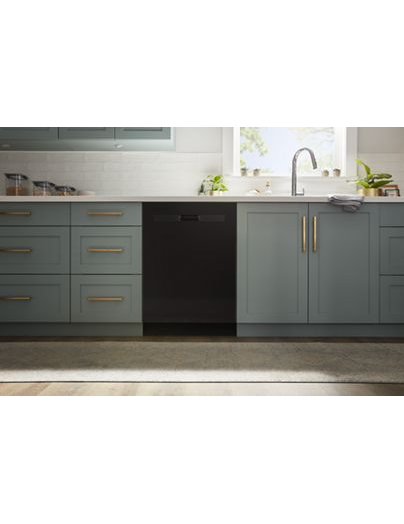 Quiet Dishwasher with Boost Cycle and Pocket Handle