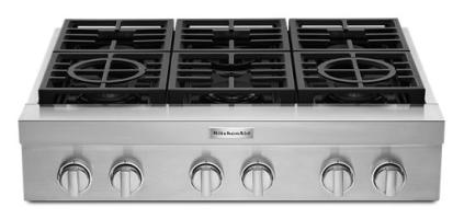 KitchenAid® 36'' 6-Burner Commercial-Style Gas Rangetop