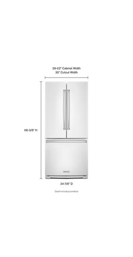 20 cu. Ft. 30-Inch Width Standard Depth French Door Refrigerator with Interior Dispense