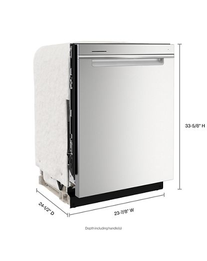 Pocket Handle Dishwasher with 3rd Rack & Large Capacity
