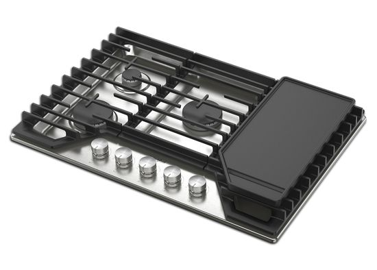 30-inch Gas Cooktop with 2-in-1 Hinged Grate to Griddle