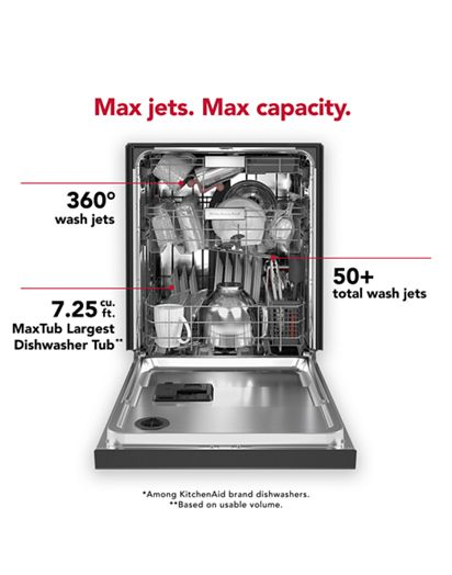 44 dBA Dishwasher in PrintShield™ Finish with FreeFlex™ Third Rack