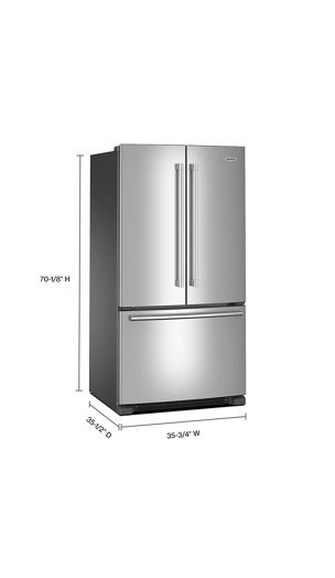 Maytag® 36 Inch Wide French Door Bottom Mount Refrigerator with Max Cool Setting - 25 Cu. Ft.