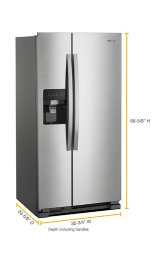 33-inch Wide Side-by-Side Refrigerator - 21 cu. ft