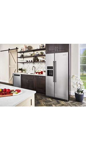 22.6 cu ft. Counter-Depth Side-by-Side Refrigerator with Exterior Ice and Water and PrintShield™ finish