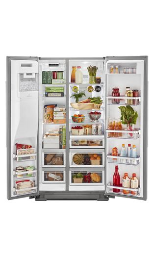 19.9 cu ft. Counter-Depth Side-by-Side Refrigerator with Exterior Ice and Water and PrintShield™ finish