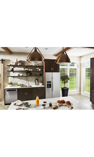 24.8 cu ft. Side-by-Side Refrigerator with Exterior Ice and Water and PrintShield™ Finish