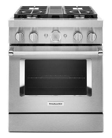 KitchenAid® 30'' Smart Commercial-Style Dual Fuel Range with 4 Burners