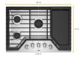 30-inch Gas Cooktop with Griddle