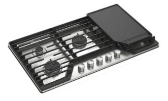 36-inch Gas Cooktop with 2-in-1 Hinged Grate to Griddle