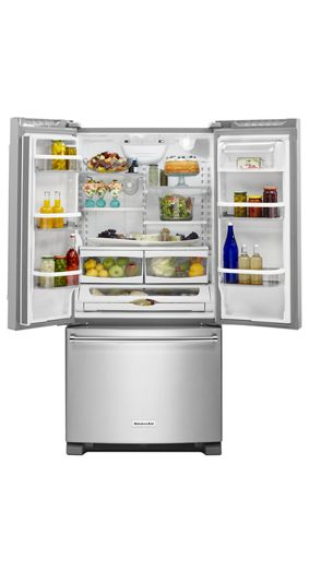 22 cu. Ft. 33-Inch Width Standard Depth French Door Refrigerator with Interior Dispense and PrintShield™ Finish