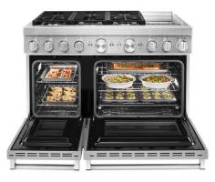 KitchenAid® 48'' Smart Commercial-Style Dual Fuel Range with Griddle