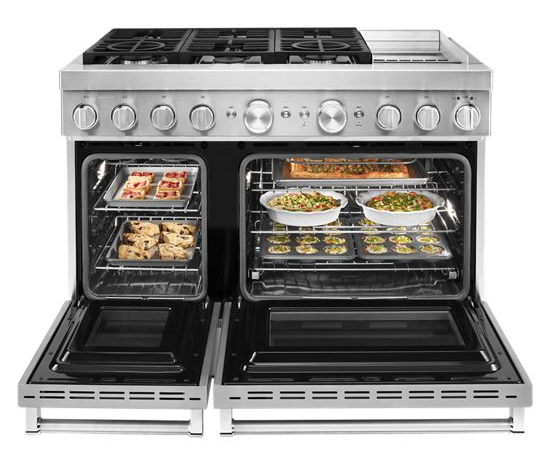 KitchenAid® 48'' Smart Commercial-Style Dual Fuel Range with Griddle