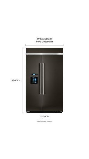 29.5 cu. ft 48-Inch Width Built-In Side by Side Refrigerator with PrintShield™ Finish