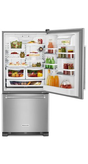 19 cu. ft. 30-Inch Width Full Depth Non Dispense Bottom Mount Refrigerator
