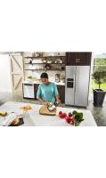 24.8 cu ft. Side-by-Side Refrigerator with Exterior Ice and Water and PrintShield™ Finish