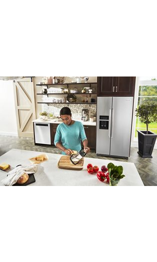 24.8 cu ft. Side-by-Side Refrigerator with Exterior Ice and Water and PrintShield™ Finish