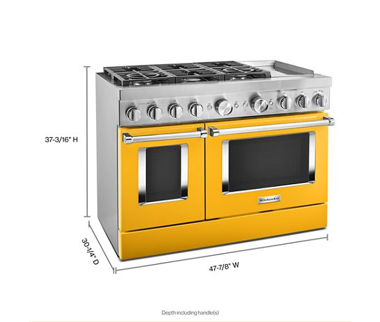 KitchenAid® 48'' Smart Commercial-Style Dual Fuel Range with Griddle