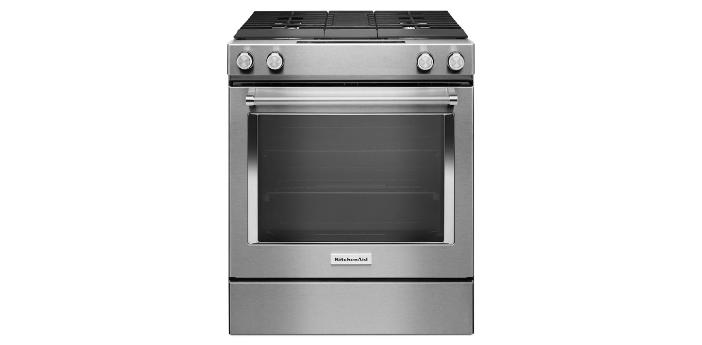 30-Inch 4-Burner Dual Fuel Downdraft Slide-In Range