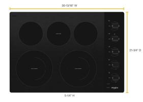 30-inch Electric Ceramic Glass Cooktop with Two Dual Radiant Elements